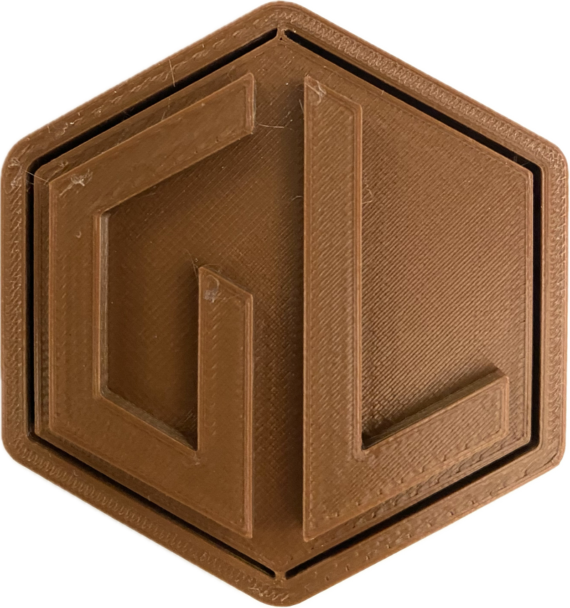 A sample from GL Robotics, showcasing a sample of GL robotics PLA filament. Made by GL robotics in the USA.