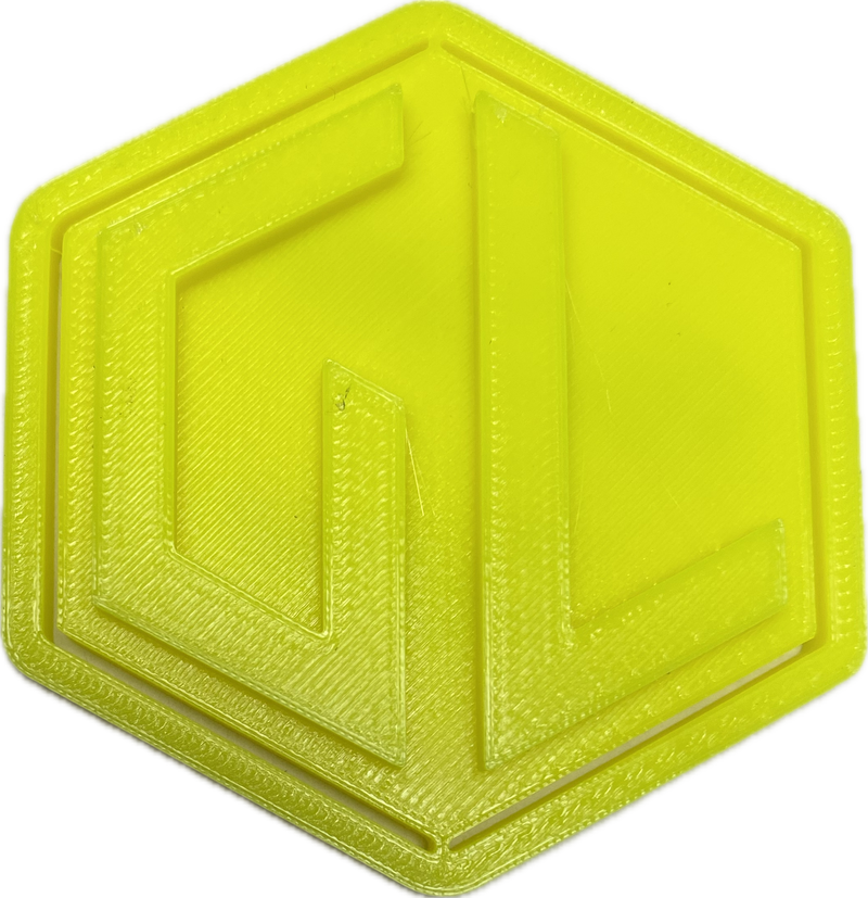 A sample from GL Robotics, showcasing a sample of GL robotics PLA filament. Made by GL robotics in the USA.