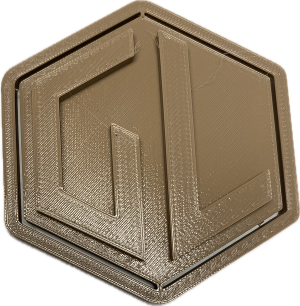 A sample from GL Robotics, showcasing a sample of GL robotics PLA filament. Made by GL robotics in the USA.
