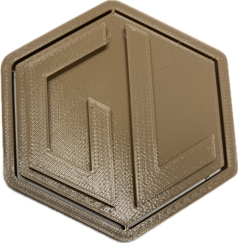 A sample from GL Robotics, showcasing a sample of GL robotics PLA filament. Made by GL robotics in the USA.