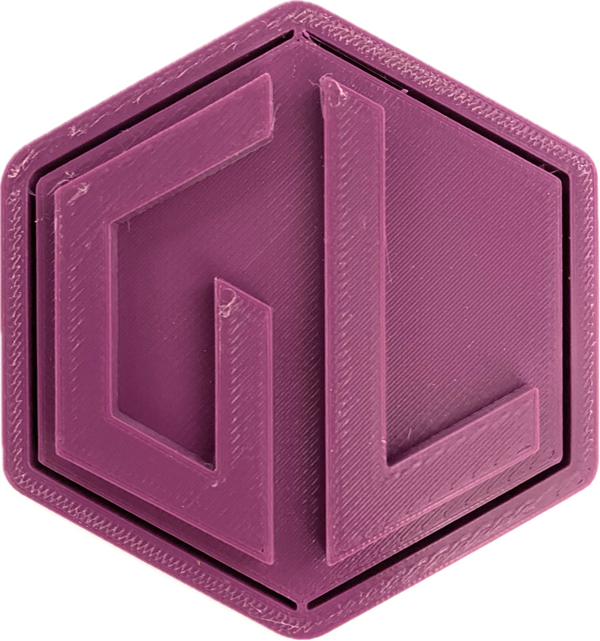 A sample from GL Robotics, showcasing a sample of GL robotics PLA filament. Made by GL robotics in the USA.