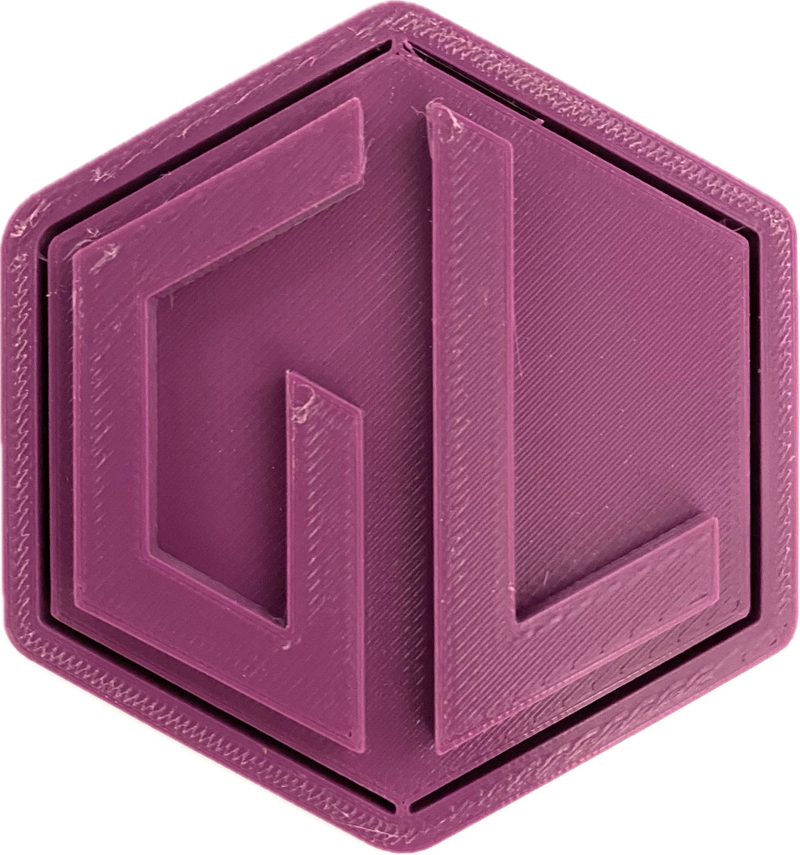A sample from GL Robotics, showcasing a sample of GL robotics PLA filament. Made by GL robotics in the USA.