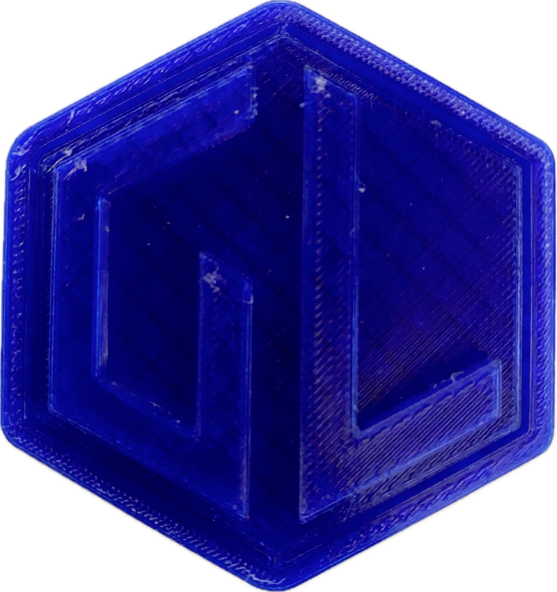 A sample from GL Robotics, showcasing a sample of GL robotics PLA filament. Made by GL robotics in the USA.
