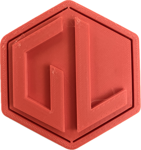 A sample from GL Robotics, showcasing a sample of GL robotics PLA filament. Made by GL robotics in the USA.