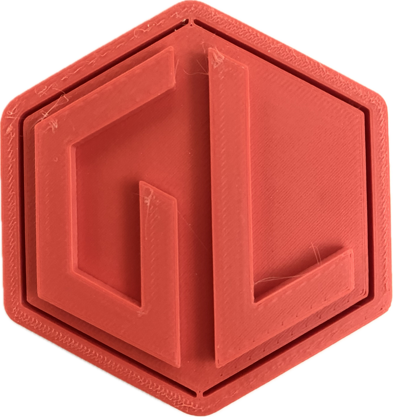 A sample from GL Robotics, showcasing a sample of GL robotics PLA filament. Made by GL robotics in the USA.