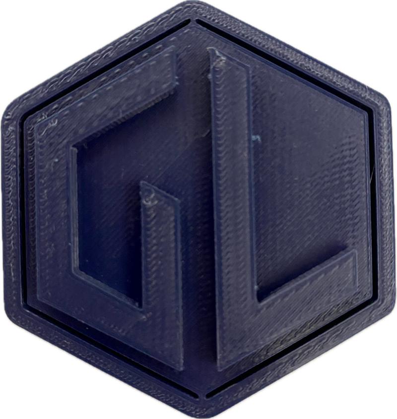 A sample from GL Robotics, showcasing a sample of GL robotics PLA filament. Made by GL robotics in the USA.