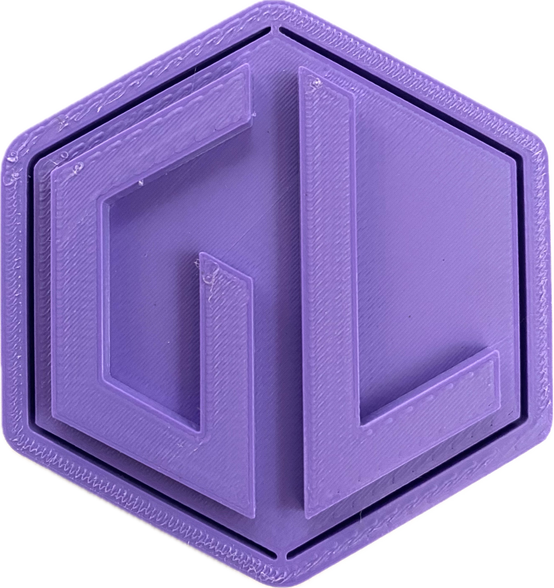A sample from GL Robotics, showcasing a sample of GL robotics PLA filament. Made by GL robotics in the USA.