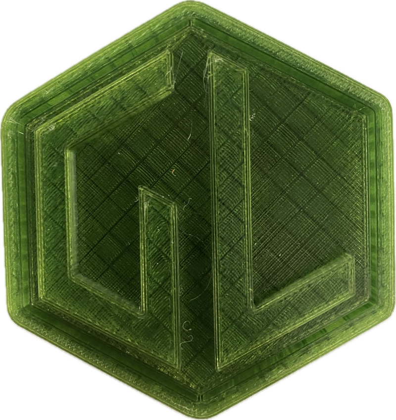 A sample from GL Robotics, showcasing a sample of GL robotics PLA filament. Made by GL robotics in the USA.