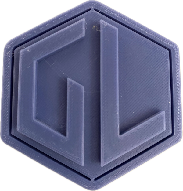 A sample from GL Robotics, showcasing a sample of GL robotics PLA filament. Made by GL robotics in the USA.