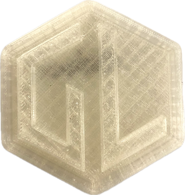 A sample from GL Robotics, showcasing a sample of GL robotics PLA filament. Made by GL robotics in the USA.