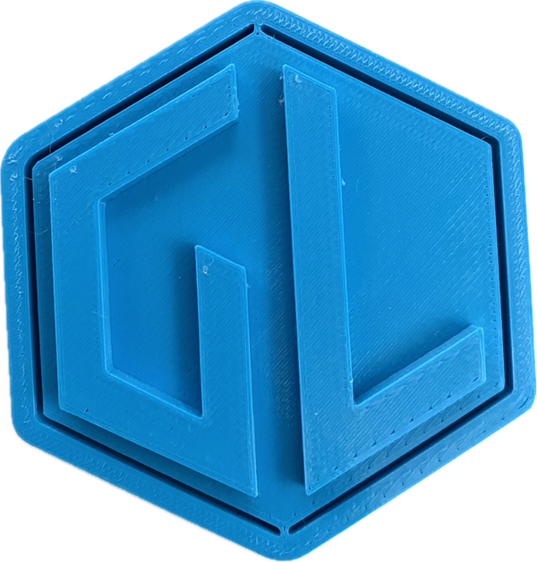 A sample from GL Robotics, showcasing a sample of GL robotics PLA filament. Made by GL robotics in the USA.