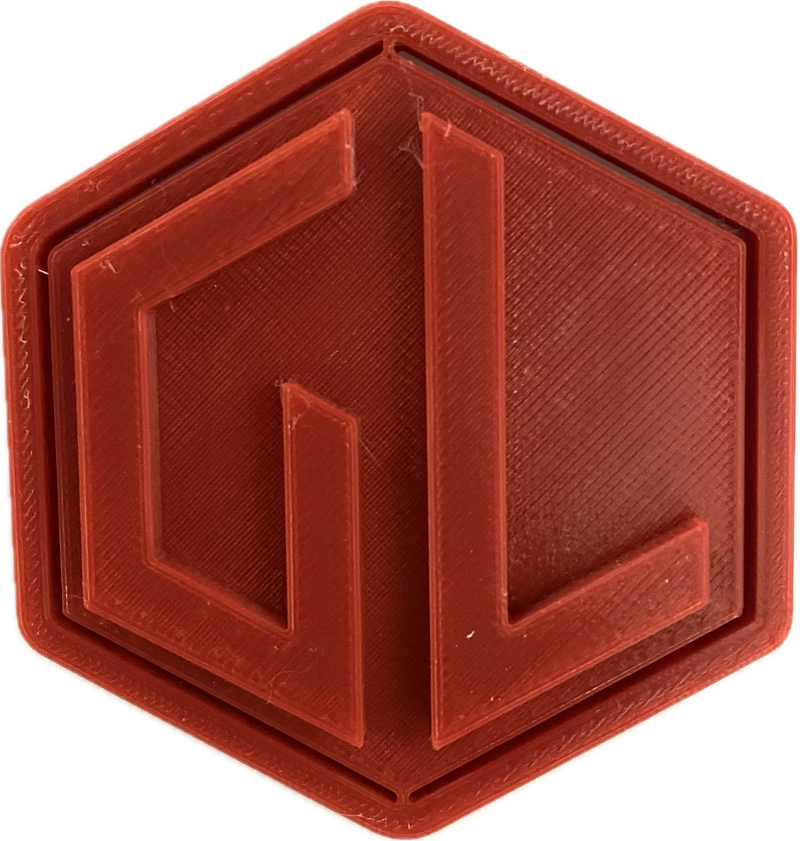 A sample from GL Robotics, showcasing a sample of GL robotics PLA filament. Made by GL robotics in the USA.