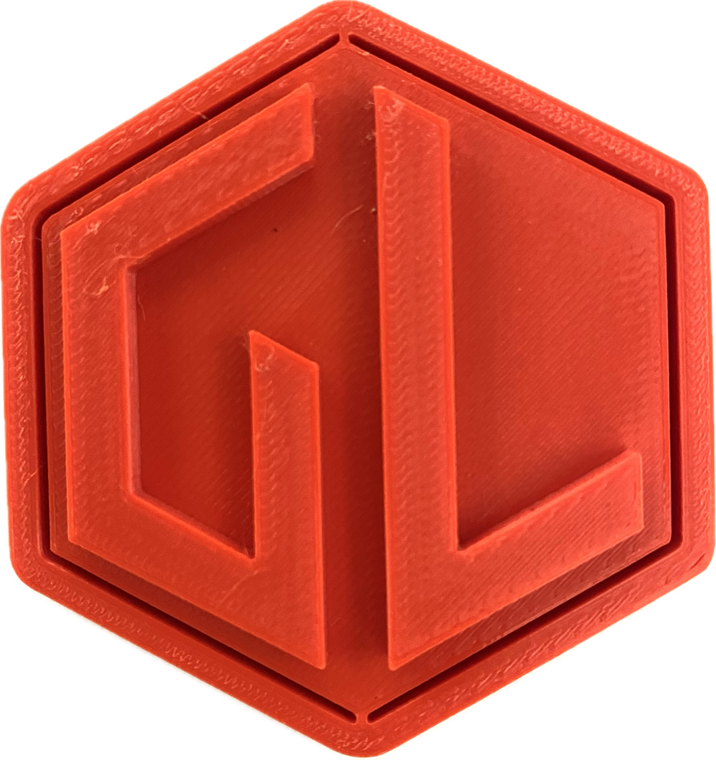A sample from GL Robotics, showcasing a sample of GL robotics PLA filament. Made by GL robotics in the USA.