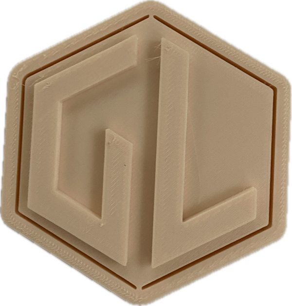 A sample from GL Robotics, showcasing a sample of GL robotics PLA filament. Made by GL robotics in the USA.