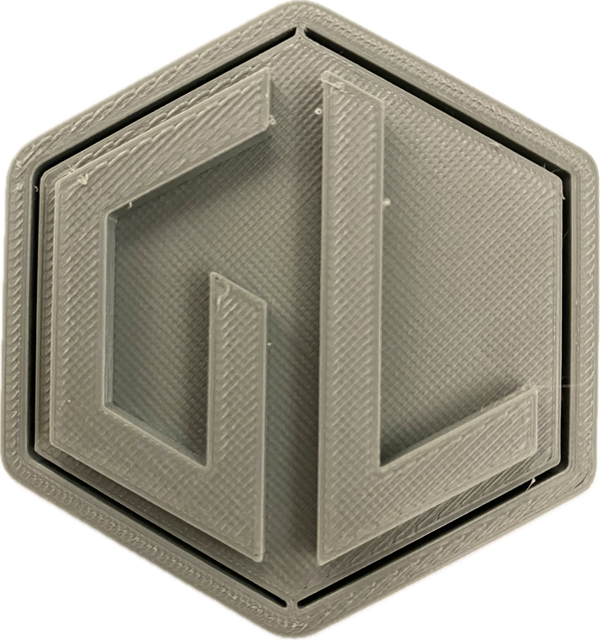 A sample from GL Robotics, showcasing a sample of GL robotics PLA filament. Made by GL robotics in the USA.
