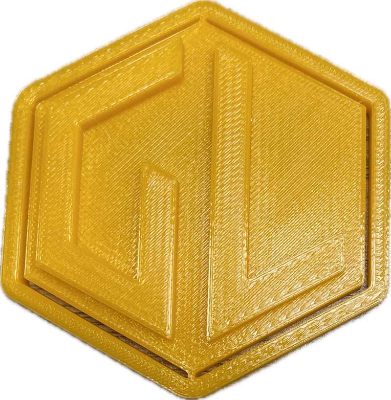 A sample from GL Robotics, showcasing a sample of GL robotics PLA filament. Made by GL robotics in the USA.
