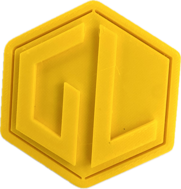 A sample from GL Robotics, showcasing a sample of GL robotics PLA filament. Made by GL robotics in the USA.