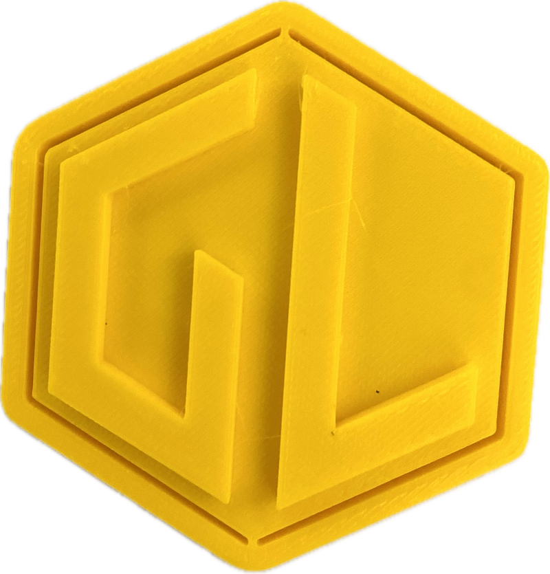 A sample from GL Robotics, showcasing a sample of GL robotics PLA filament. Made by GL robotics in the USA.