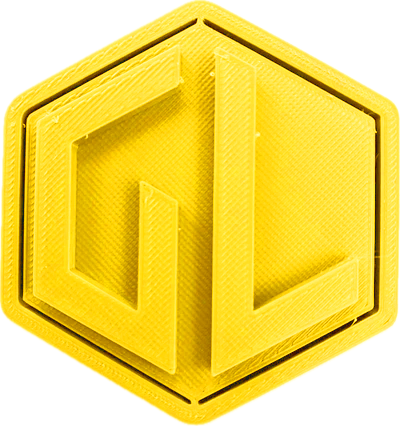 A sample from GL Robotics, showcasing a sample of GL robotics PLA filament. Made by GL robotics in the USA.