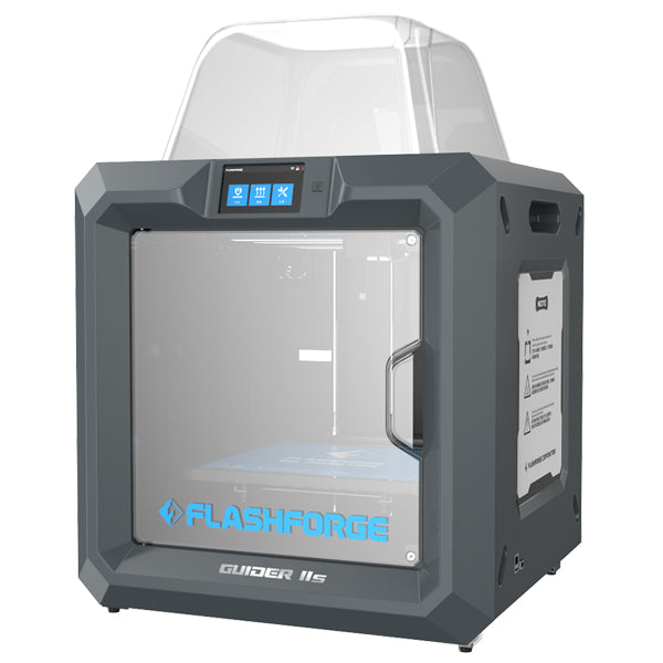 Flashforge Guider IIs side of 3d printer